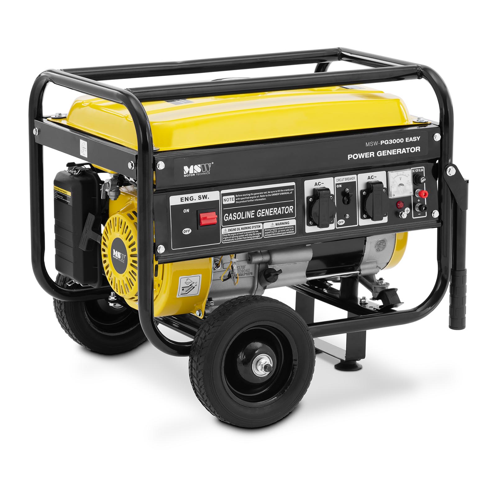 Benzínový generátor - 3000 W - 230 V AC / 12 V DC - manuálny štart/elektrický