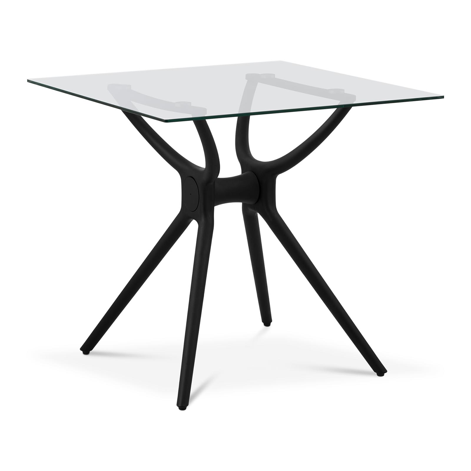 Stôl - štvorcový - 80 x 80 cm - sklenená doska